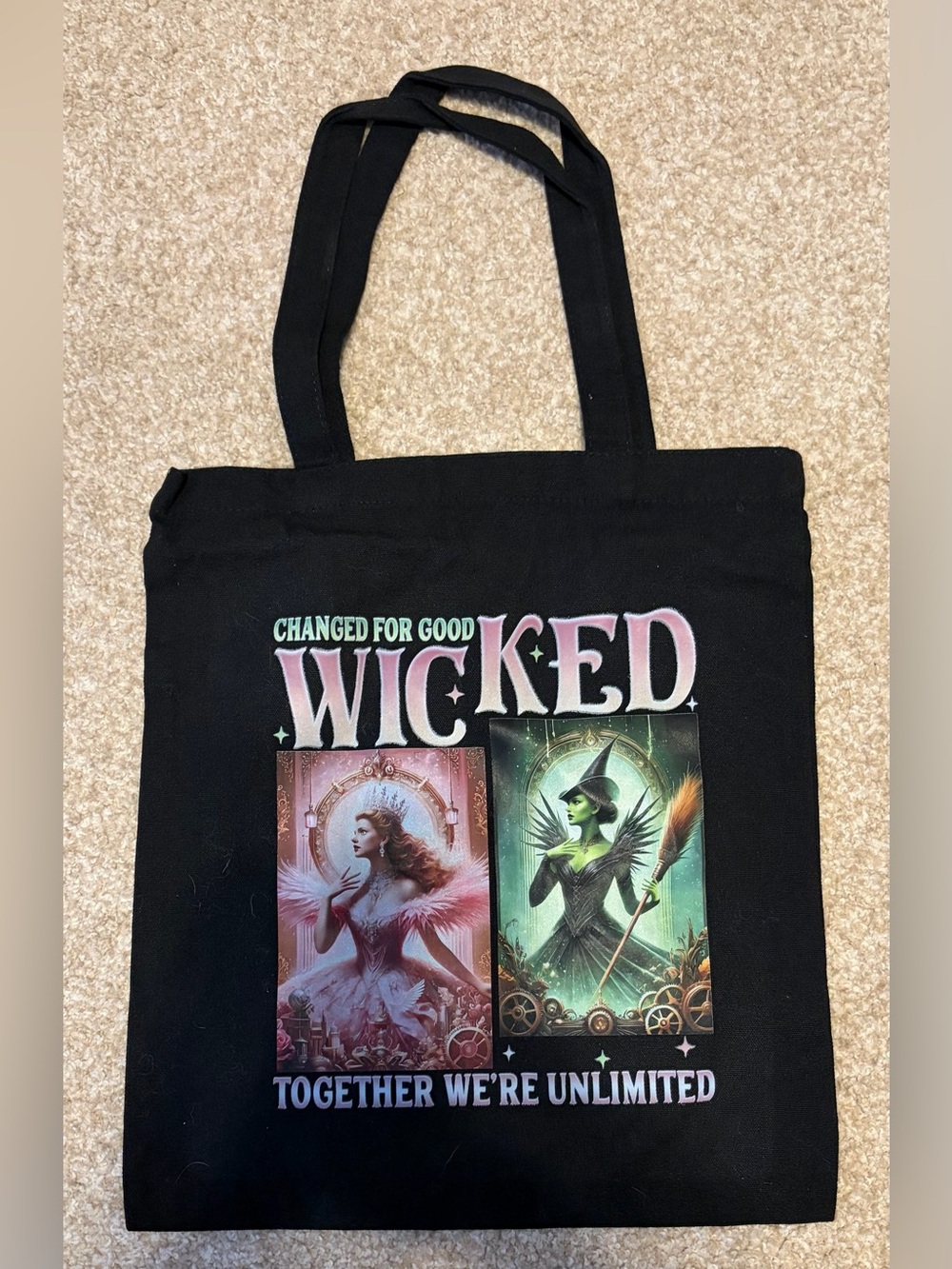 Wicked The Musical Black Tote Bag New
